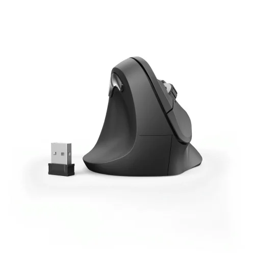 Hama Vertical, ergonomic EMW-500L, left-handed wireless mouse, Black, 2004047443424822 02 