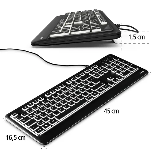 Клавиатура Hama KC550 подсветка 1.8м, 1000000000038016 03 