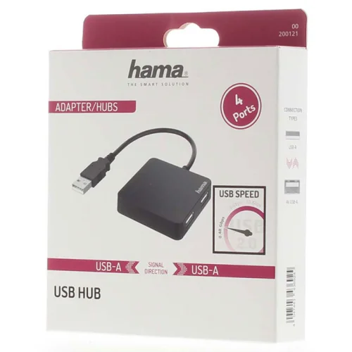 Хъб USB Hama 12131/200121 4 порта, 1000000000019225 03 