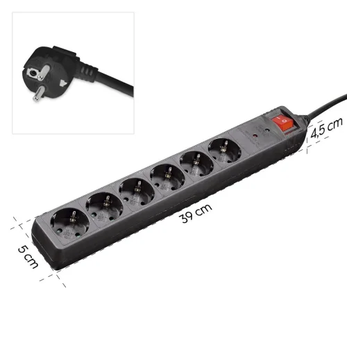 Power strip Hama 223153 6 outlets with switch, 2004047443449467 03 