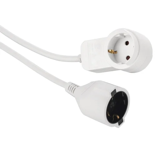 Hama 'Powerplug' Earthed Extension Cable, Additional Socket, 3.0 m, white, 2004047443449603 03 
