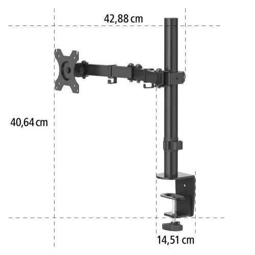 Hama Monitor Holder, Height-adjustable, Swivel/Tilt, Pull-out, 13' - 32', 2004047443469564 06 