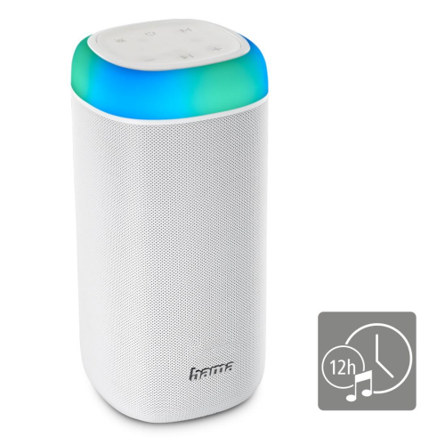 Hama 'Shine 2.0' Bluetooth® Loudspeaker, LED, Splashproof, 30 W, white, 2004047443479129 03  — OK Office Hama 'Shine 2.0' Bluetooth® Loudspeaker, LED, Splashproof, 30 W, white, 2004047443479129 03