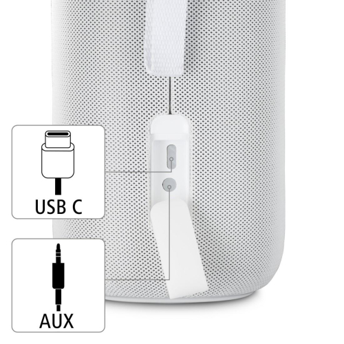 Hama 'Shine 2.0' Bluetooth® Loudspeaker, LED, Splashproof, 30 W, white, 2004047443479129 04  — OK Office Hama 'Shine 2.0' Bluetooth® Loudspeaker, LED, Splashproof, 30 W, white, 2004047443479129 04