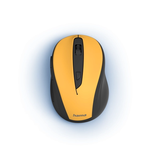 Hama 'MW-400 V2' Optical 6-Button Wireless Mouse, Ergonomic, USB, signal yellow, 2004047443479785 02 