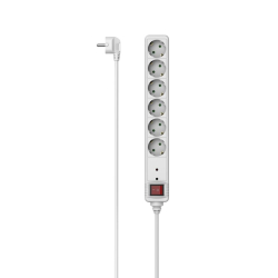 Разклонител Hama 223152, 6 гнeзда с ключ, бял