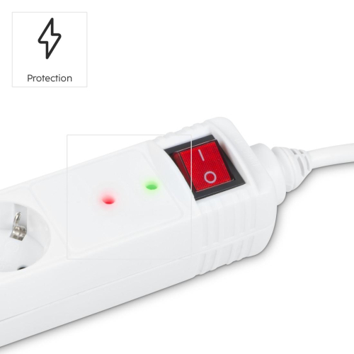 Power strip Hama 223152 6 outlets with switch, White, 2004047443480286 05 