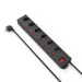 Power Strip Hama 223160, 6 outlets with switches, Black, 2004047443480378 08 