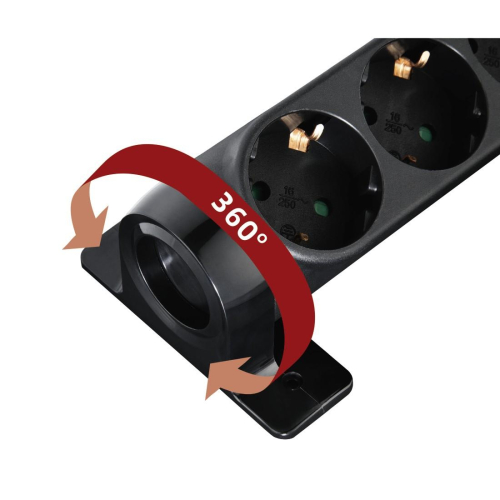 Разклонител Hama 223161, 6 гнезда с ключ, черен, 2004047443481115 03  — OK Office Разклонител Hama 223161, 6 гнезда с ключ, черен, 2004047443481115 03