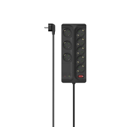 Разклонител Hama 223162, 8 гнезда без ключ, черен