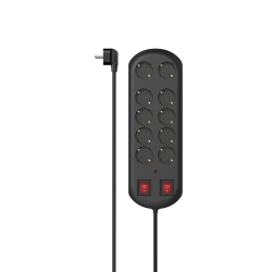 Hama Power Strip 10 outlets with switch, Black