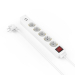 Hama Power Strip, 5 outlets + 2x USB with Switch, White, 2004047443481269 06 