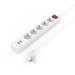 Hama Power Strip, 5 outlets + 2x USB with Switch, White, 2004047443481269 06 