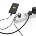 Hama Power Strip, 5 outlets + 2x USB with Switch, White, 2004047443481269 06 