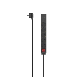 Hama 223184 Power Strip, 5 outlets with switch, Black