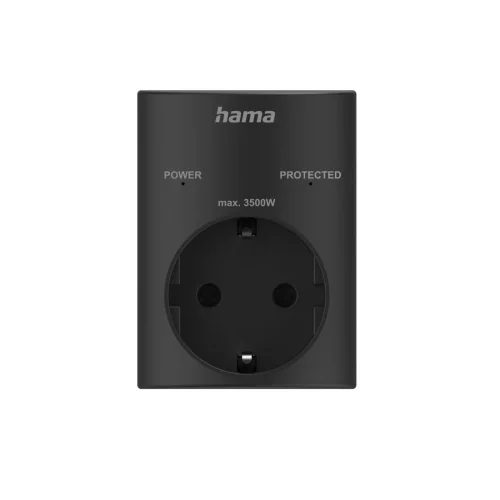 Surge Protection Adapter Hama 223322, Black, 2004047443482136 02 