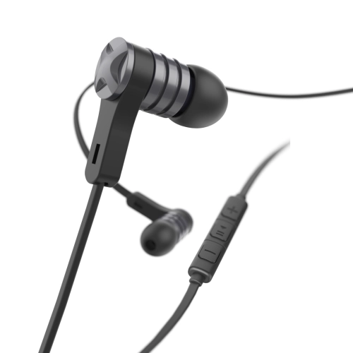 Hama 'Intense' Headphones, In-Ear, Microphone, Flat Ribbon Cable, black, 2004047443483027