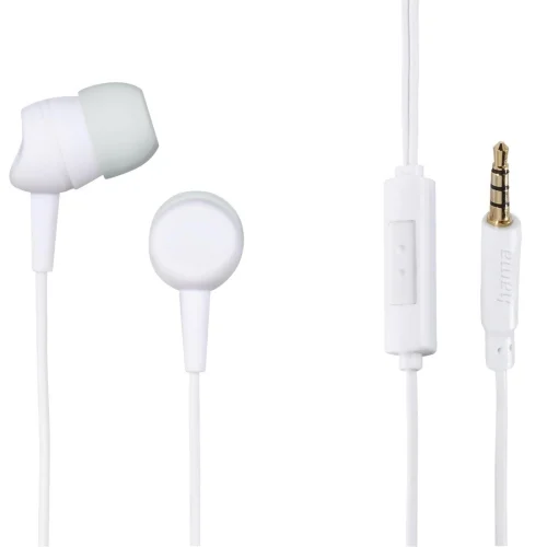 Hama 'Kooky' Headphones, In-Ear, Microphone, Cable Kink Protection, white, 2004047443483546