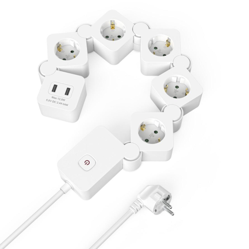 Разклонител Hama 223190, 5 гнезда + 2xUSB-A с ключ, бял, 2004047443497628 02  — OK Office Разклонител Hama 223190, 5 гнезда + 2xUSB-A с ключ, бял, 2004047443497628 02