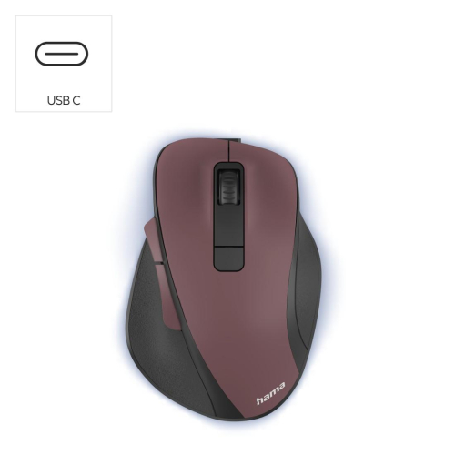 Wireless mouse Hama MW-500 Recharge, Silent, Burgundy, 2004047443500809 03 
