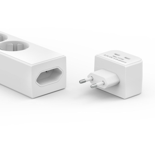 Разклонител Hama 22319, 5 гнезда + 2хUSB-C с ключ, бял, 2004047443502285 02  — OK Office Разклонител Hama 22319, 5 гнезда + 2хUSB-C с ключ, бял, 2004047443502285 02
