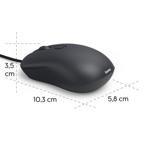 HAMA CM-200 Mouse black, Silent, 2004047443537256 05 