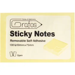 Sticky notes 75/50 yellow pastel 100sh