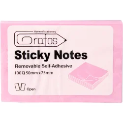 Sticky notes 75/50 pink pastel 100sheet