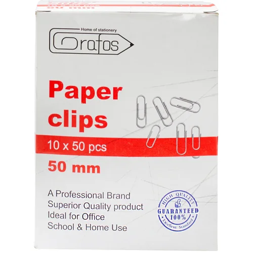Paper clips Grafos 50mm nickel 50 pcs, 1000000000041500 04 