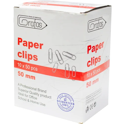 Paper clips Grafos 50mm nickel 50 pcs, 1000000000041500 06 