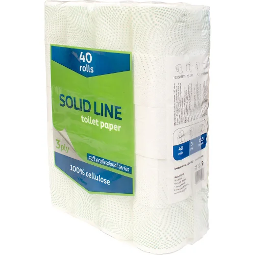 Тоалетна хартия Solid Line 3 пл. оп. 40, 1000000000041557 02 
