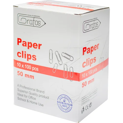 Paper clips Grafos 50mm nickel 100 pcs, 1000000000042500 06 