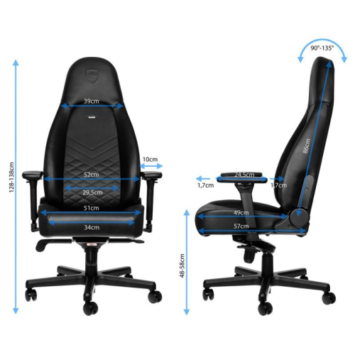Gaming Chair Noblechairs ICON, Black, 2004251442501075 02  — OK Office Gaming Chair Noblechairs ICON, Black, 2004251442501075 02