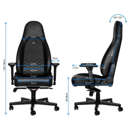 Геймърски стол Noblechairs ICON, черен, 2004251442501075 03 