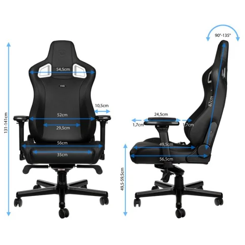 Геймърски стол Noblechairs EPIC, черен, 2004251442503215 05 