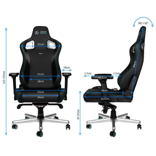 Gaming Chair Noblechairs EPIC - Mercedes-AMG Petronas Edition, 2004251442504021 05 