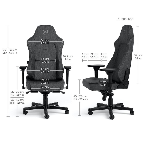 Gaming Chair Noblechairs HERO TX Grey, 2004251442505202 03  — OK Office Gaming Chair Noblechairs HERO TX Grey, 2004251442505202 03