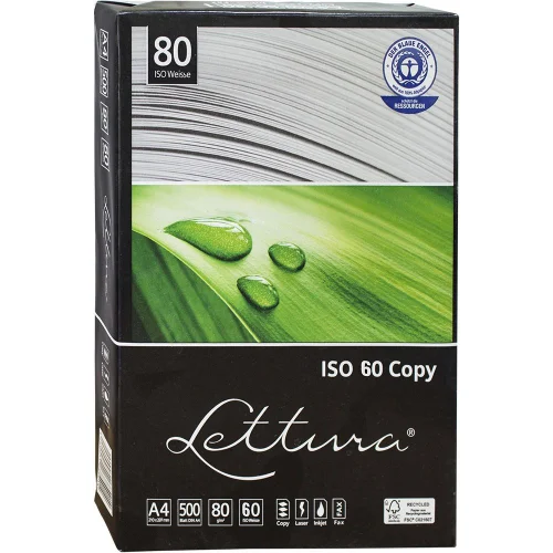 Copy paper LETURA ISO60 recycled 80g, 1000000000012853