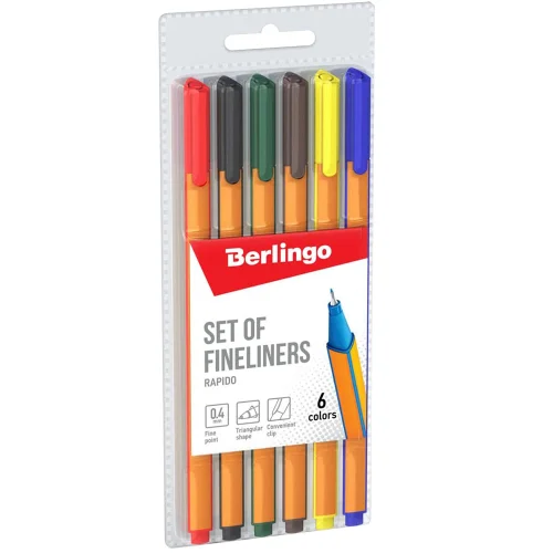 Berlingo Rapido Fineliner 0.4mm 6 colors, 1000000000044201
