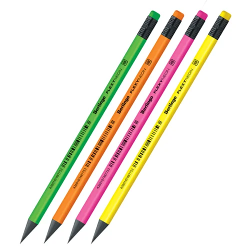 Berlingo Flexy Neon HB pencil with erase, 1000000000043385