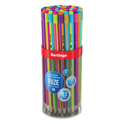 Berlingo Fuze HB pencil with eraser asso, 1000000000043387 02 