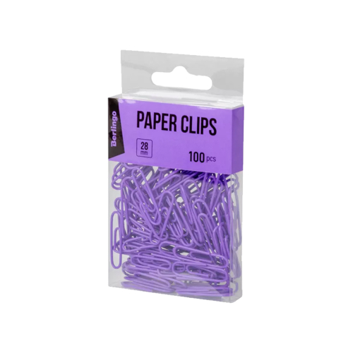 Berlingo paper clips 28mm vinyl purple, 1000000000043697 02 
