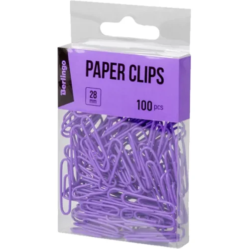 Berlingo paper clips 28mm vinyl purple, 1000000000043697 02 