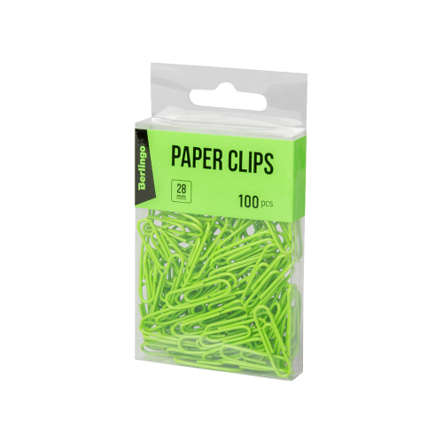 Кламери Berlingo 28мм винил зелен оп100, 1000000000043558 02 