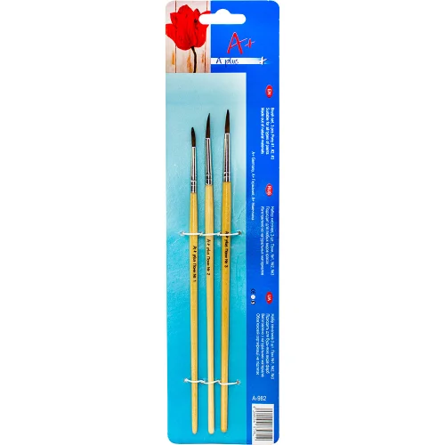 Paint brushes round №1~3 Pony 3 pieces, 1000000000028187