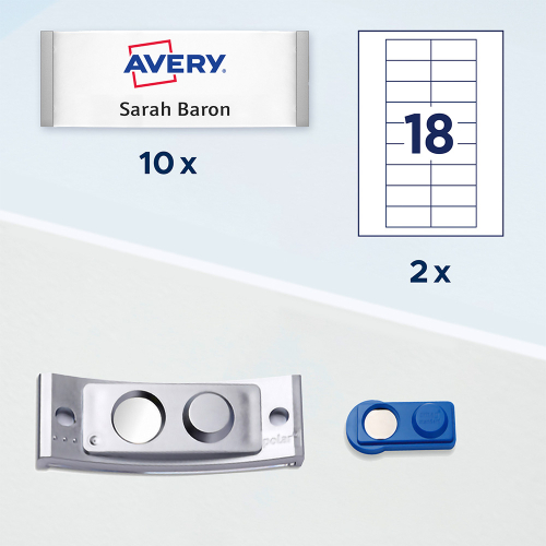 Магнитен бадж Avery 70/30 сив 10+36бр, 1000000000052294 07 