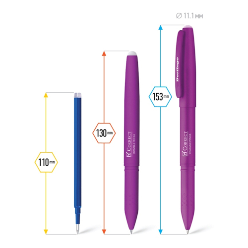 Ballpoint pen with rubber Berlingo 0.6mm, 1000000000043357 03  — OK Office Ballpoint pen with rubber Berlingo 0.6mm, 1000000000043357 03