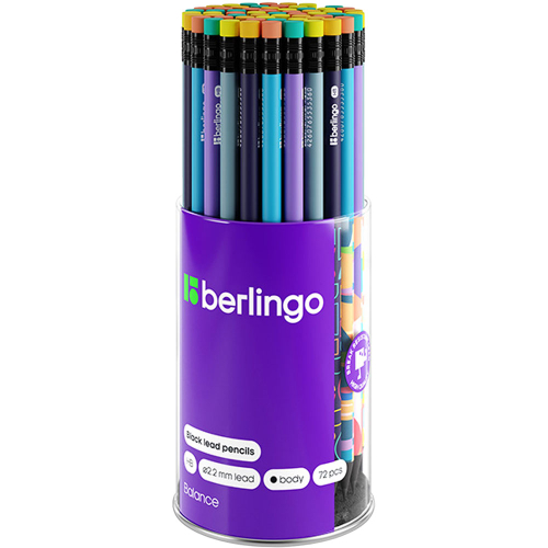 Pencil with eraser Berlingo Balance HB, 1000000000043575 02  — OK Office Pencil with eraser Berlingo Balance HB, 1000000000043575 02