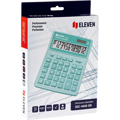 Eleven SDC 444XRGNE calculator green, 1000000000043122 04 