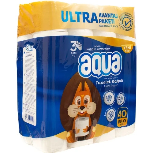 Тоалетна хартия Aqua 3пл оп40, 1000000000043241 02 